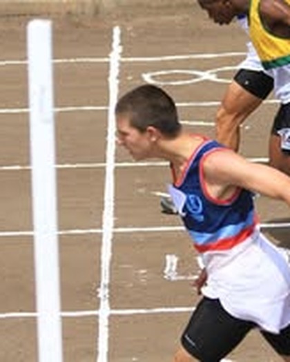 Jaco sprinting on the track